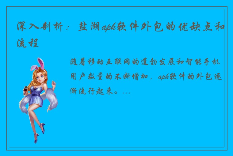 深入剖析：盐湖apk软件外包的优缺点和流程