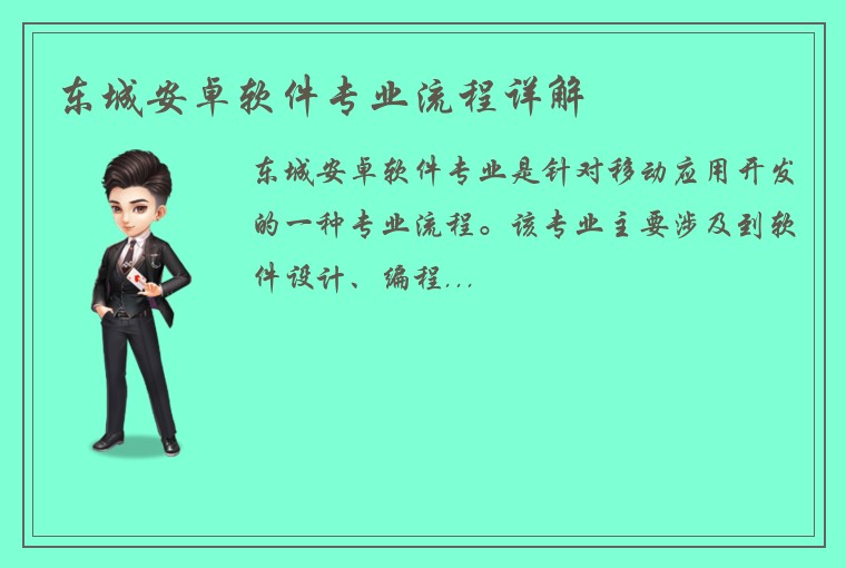 东城安卓软件专业流程详解