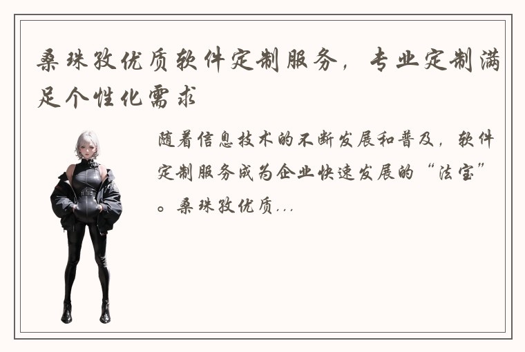 桑珠孜优质软件定制服务，专业定制满足个性化需求