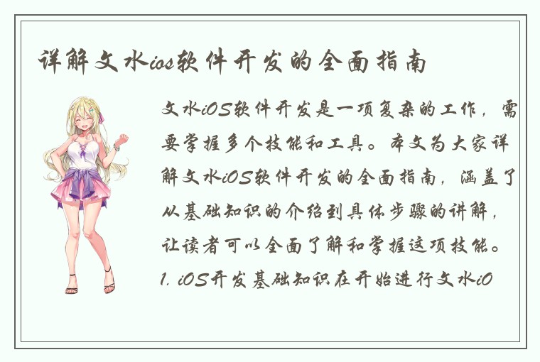 详解文水ios软件开发的全面指南