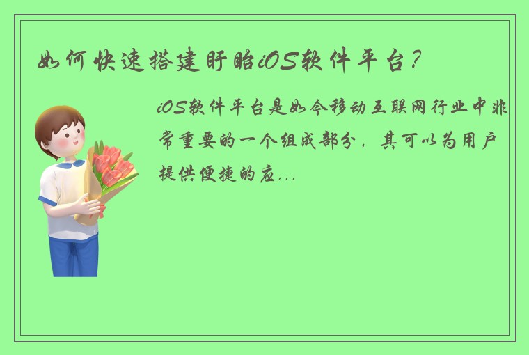 如何快速搭建盱眙iOS软件平台？