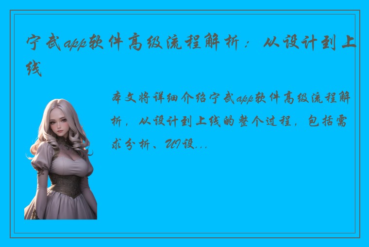 宁武app软件高级流程解析：从设计到上线