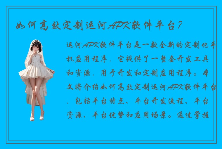 如何高效定制运河APK软件平台？