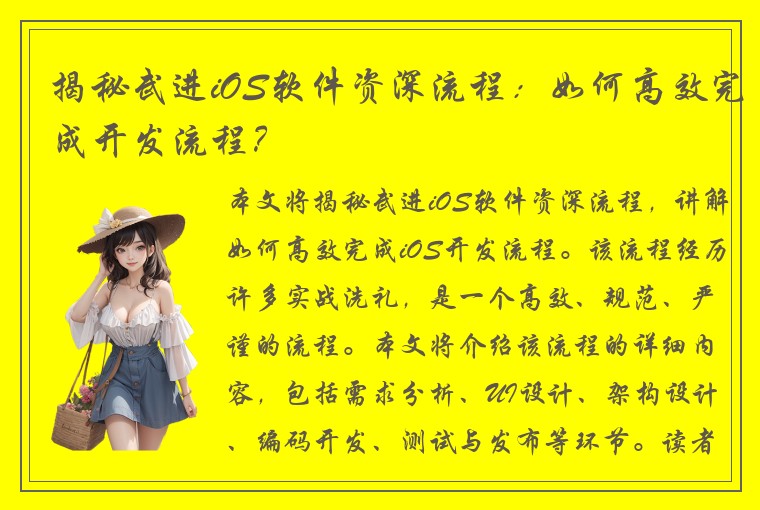 揭秘武进iOS软件资深流程：如何高效完成开发流程？