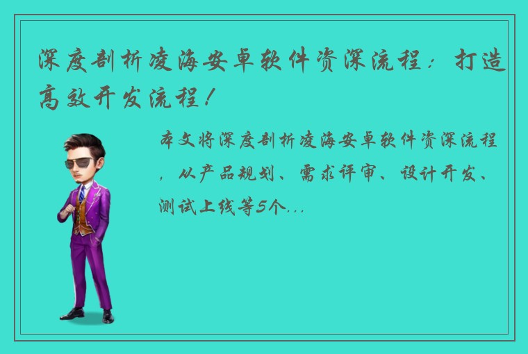 深度剖析凌海安卓软件资深流程：打造高效开发流程！