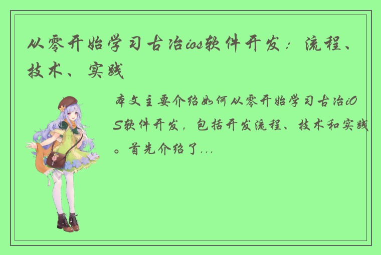 从零开始学习古冶ios软件开发：流程、技术、实践