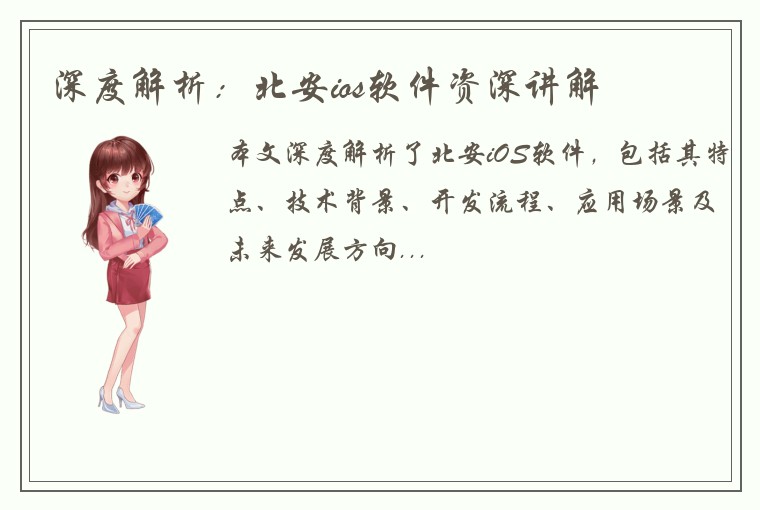深度解析：北安ios软件资深讲解