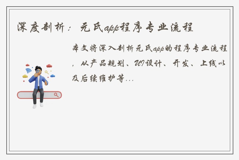 深度剖析：元氏app程序专业流程