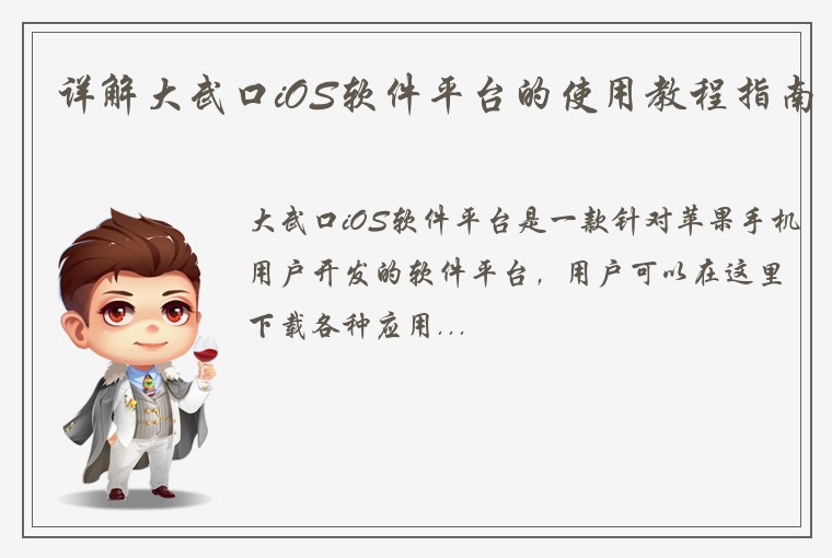 详解大武口iOS软件平台的使用教程指南