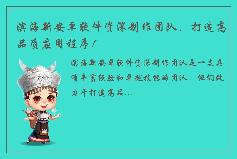 滨海新安卓软件资深制作团队，打造高品质应用程序！