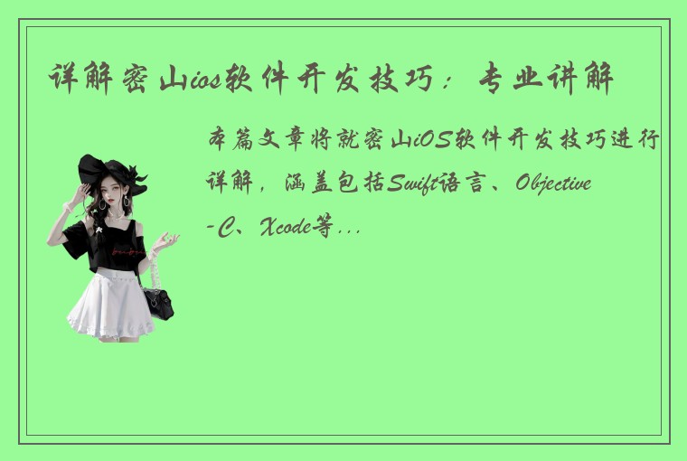 详解密山ios软件开发技巧：专业讲解