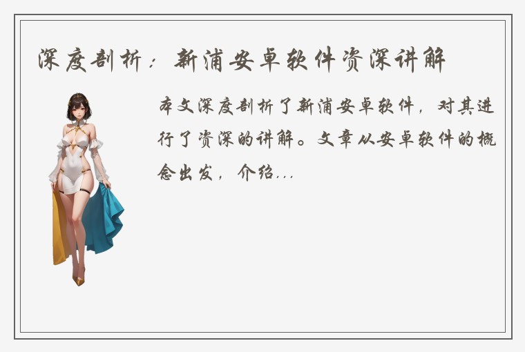 深度剖析：新浦安卓软件资深讲解