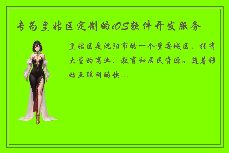 专为皇姑区定制的iOS软件开发服务