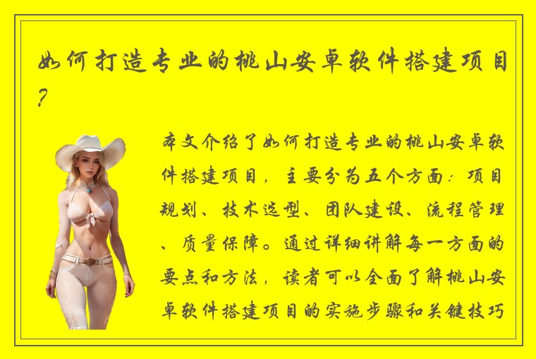 如何打造专业的桃山安卓软件搭建项目？