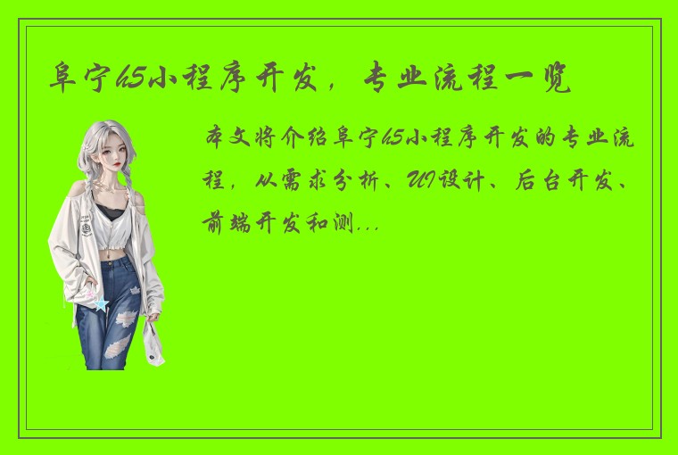 阜宁h5小程序开发，专业流程一览