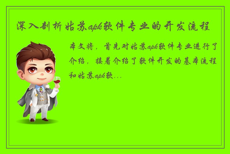 深入剖析姑苏apk软件专业的开发流程