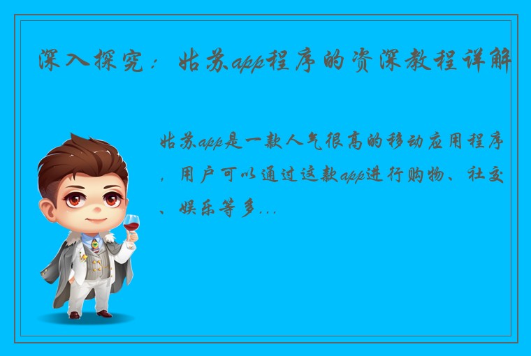 深入探究:姑苏app程序的资深教程详解
